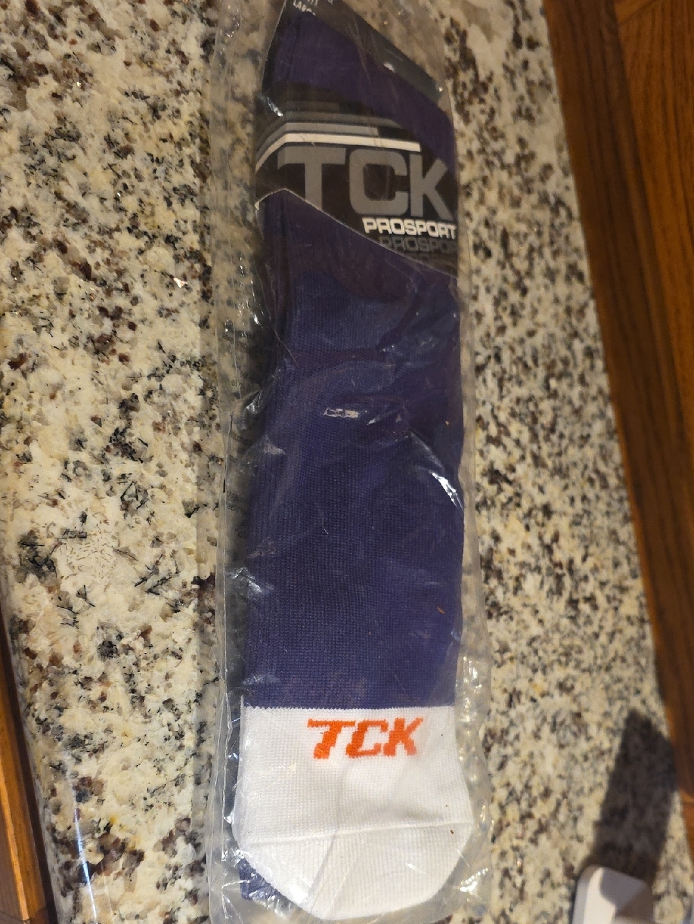 TC Men's Athletic Baseball Socks - Purple and White with Orange Logo